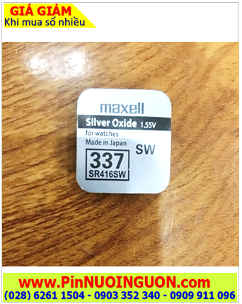 Pin SR416SW _Pin 337; Pin Maxell SR416SW 337 silver oxide 1.55V _Made in Japan / Loại vỉ 1viên